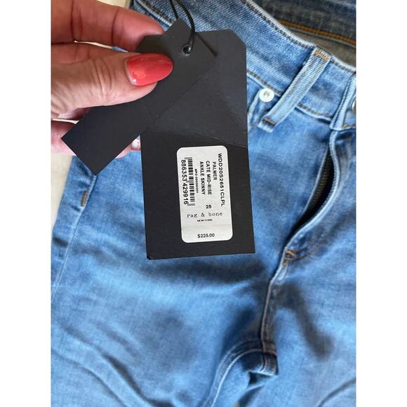 Rag & Bone NWT CATE Mid rise ankle skinny 25 NWT raw hem - Picture 6 of 9